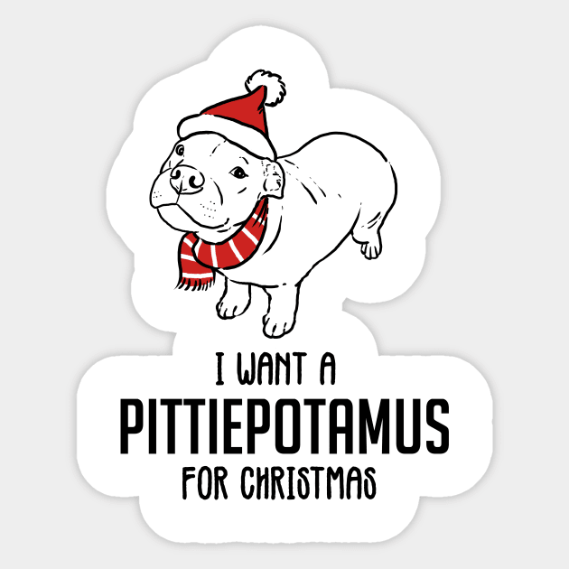 Funny Christmas Pitbull, Pittiepotamus for Christmas Sticker by sockdogs